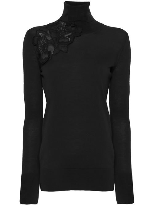 Black merino wool top Ermanno Scervino | D455M308APATL95708